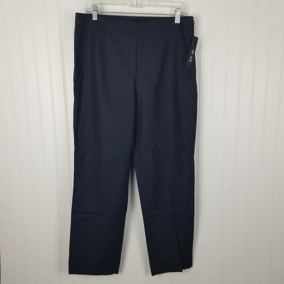 Nick & Zoe Womens Midnight Blue Perfect Pant Side Zip Ankle Size 12 Stretch - Picture 2 of 9